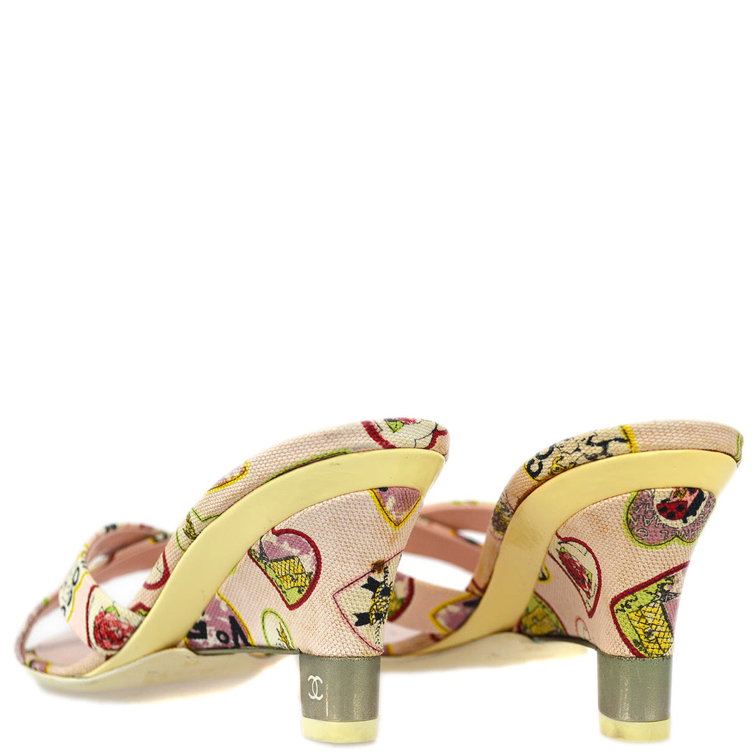 Top Quality Chanel * Pink Valentine Sandals Mules Shoes #35