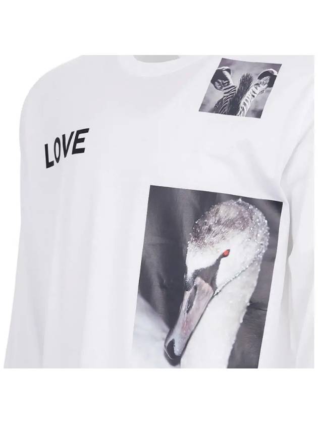 Burberry Men's Alphabet Print Long Sleeve T-Shirt White