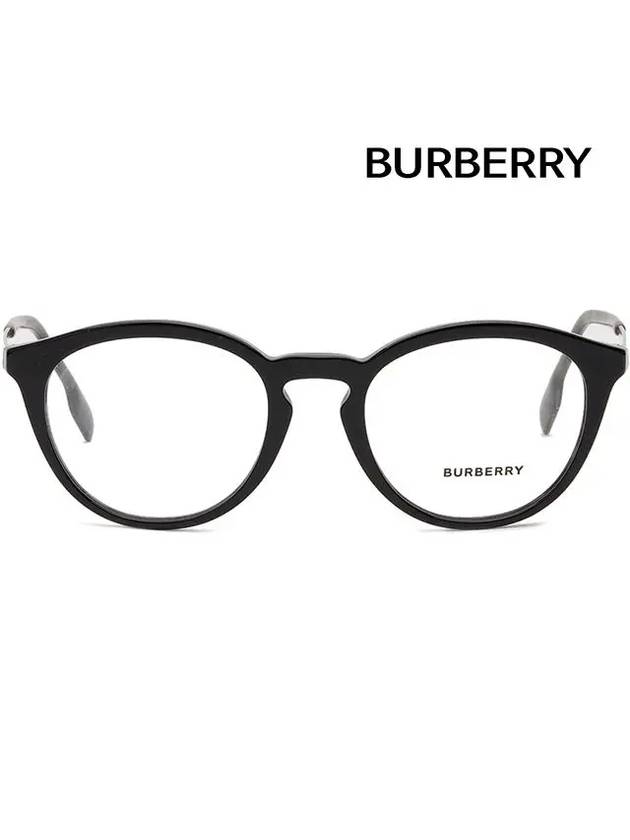 Burberry Eyewear Blue Light Lens Round Eyeglasses Black