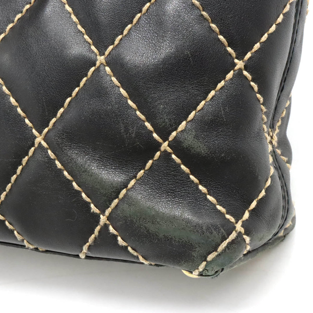 Top Quality Chanel Top Quality Chanel WILDSTETCH COCOMARK TORETH BAG HANDBAG LEADER BLACK BLACK GOLD A18126
