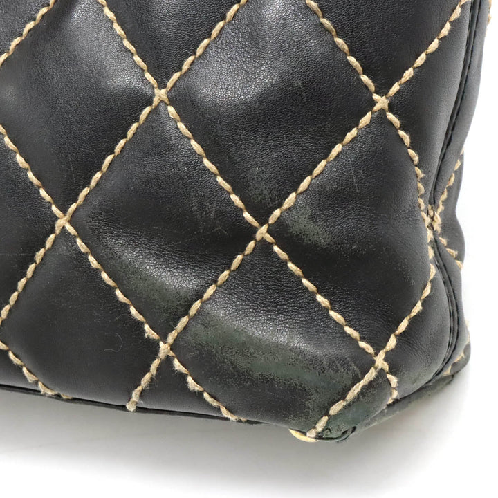 Top Quality Chanel Top Quality Chanel WILDSTETCH COCOMARK TORETH BAG HANDBAG LEADER BLACK BLACK GOLD A18126