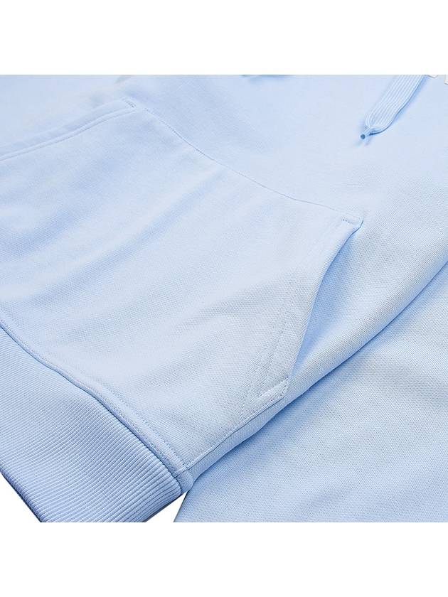 Burberry Logo Print Cotton Hoodie Light Blue