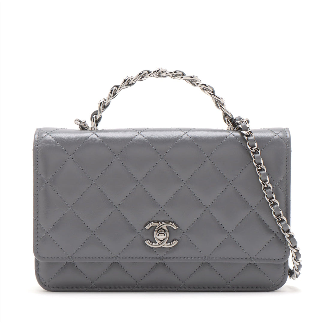 Top Quality Chanel Matrasse  2WAY Shoulder Bag Gr Silver G