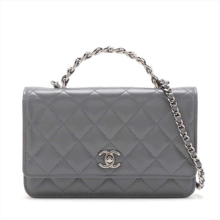 Top Quality Chanel Matrasse  2WAY Shoulder Bag Gr Silver G