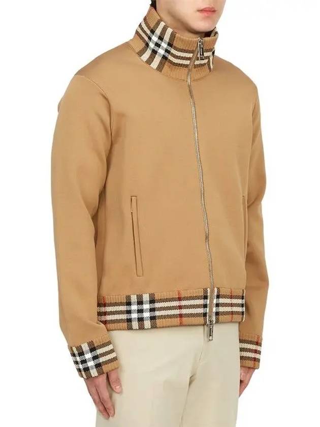 Burberry Men's Check Trim Track Jacket Camel