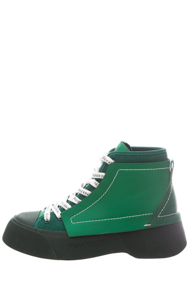 JW Anderson Green Paneled High-Top Sneakers SZ 37