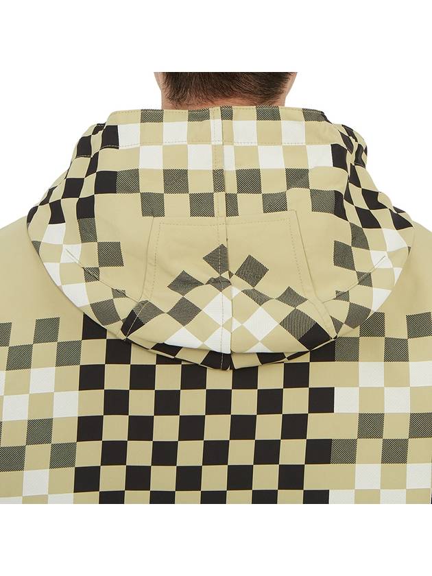 Burberry Men's Pixel Check Nylon Hooded Jacket Archive Beige