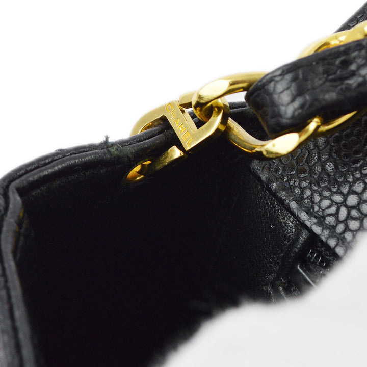 Top Quality Chanel Black Caviar V-Stitch Mini Square Shoulder Bag 17
