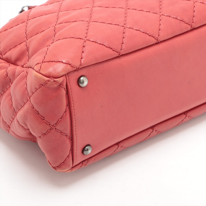 Top Quality Chanel Coco Leather Chain Top Bag Red Black X Silver G  18th