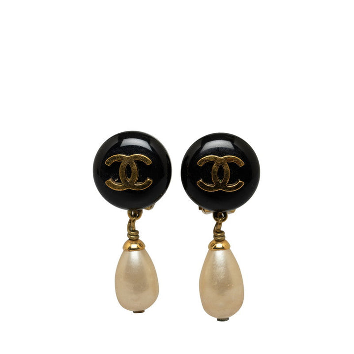 Top Quality Chanel Vintage Coco Earrings G Black   Chanel