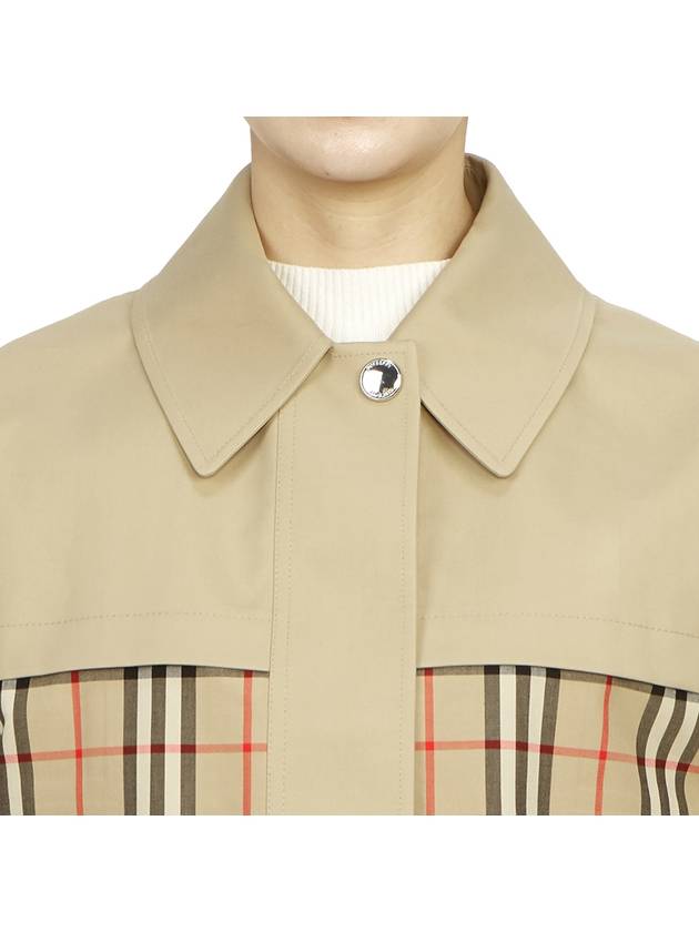 Burberry Check Motif Shorts Zip-Up Jacket Beige
