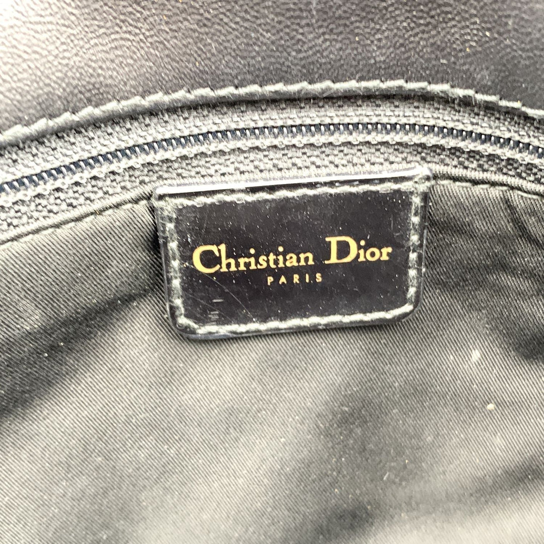 CHRISTIAN Top quality Dior Black Perforated Leather Cannage Chain Shoulder Bag