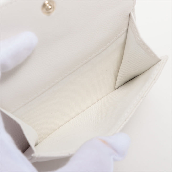 Top Quality Chanel Matrasse Caviar S Compact Wallet White Gold  Random