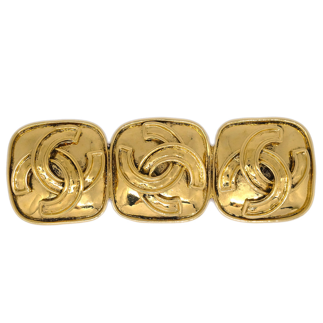 Top Quality Chanel Triple CC Brooch Pin Gold 94P