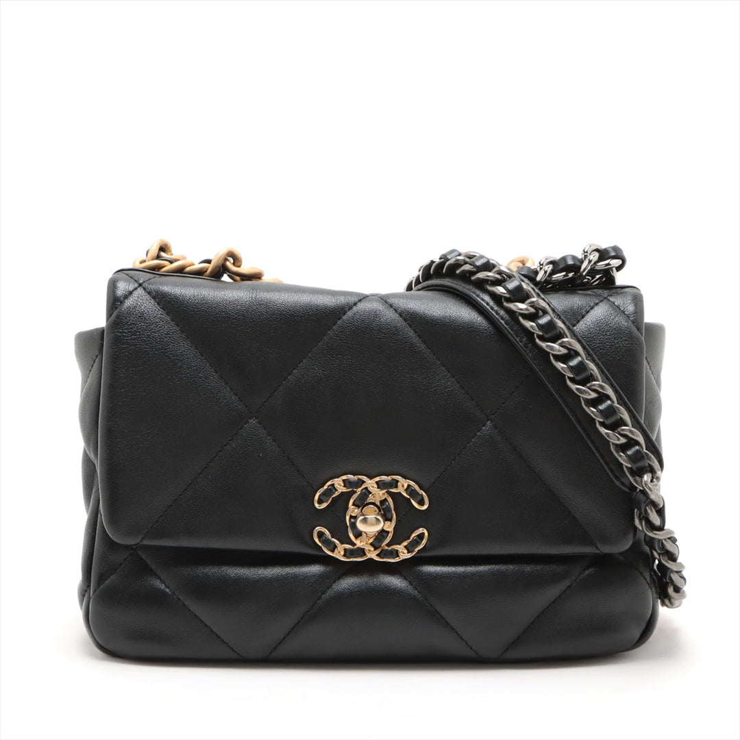 Top Quality Chanel 19  Chain Shoulder Bag Black Gold  AS1160