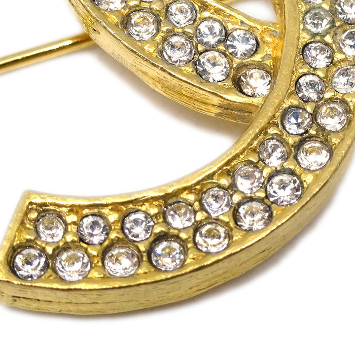 Top Quality Chanel CC Rhinestone Brooch Pin Gold 174