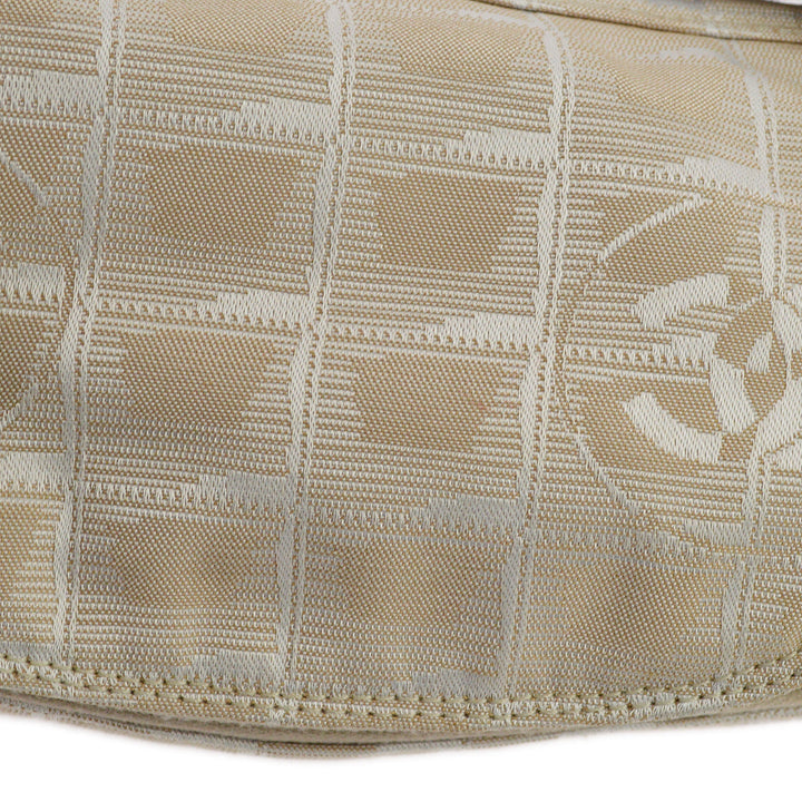 Top Quality Chanel Beige Jacquard Nylon Travel Line Shoulder Bag