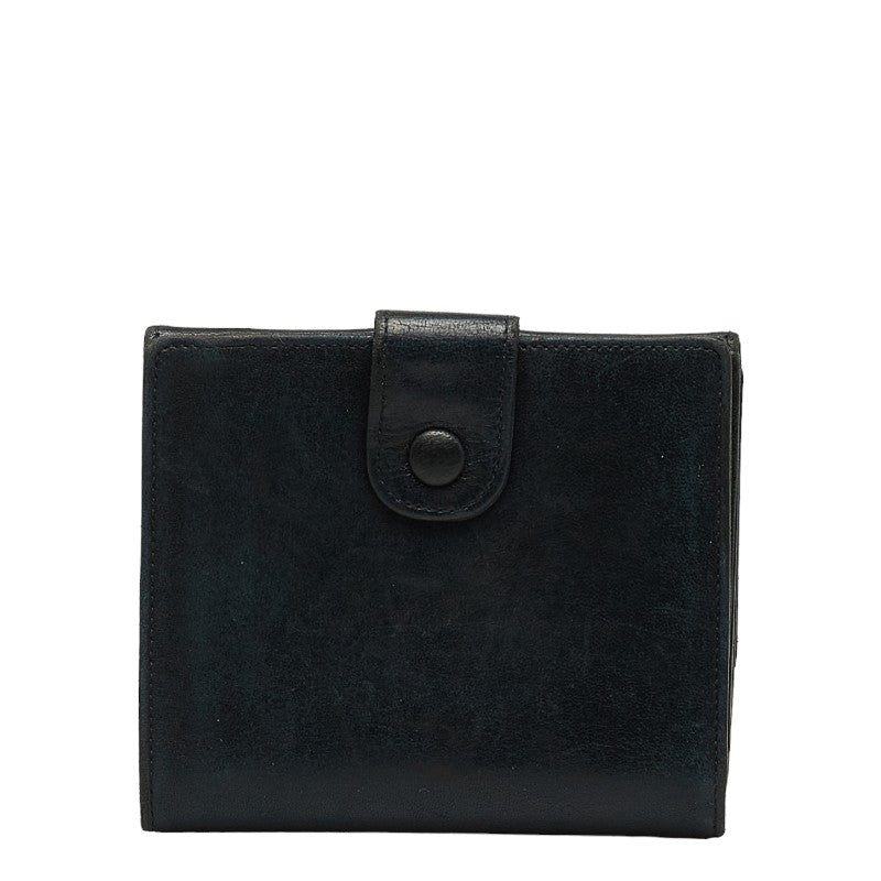 Top Quality Chanel DECACOCO Double Hook Fed Wallet Black Leather  CHANEL