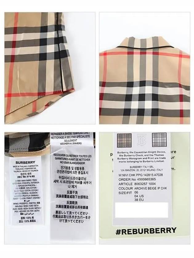 Burberry Vintage Check Cotton Long Sleeves Shirt Archive Beige