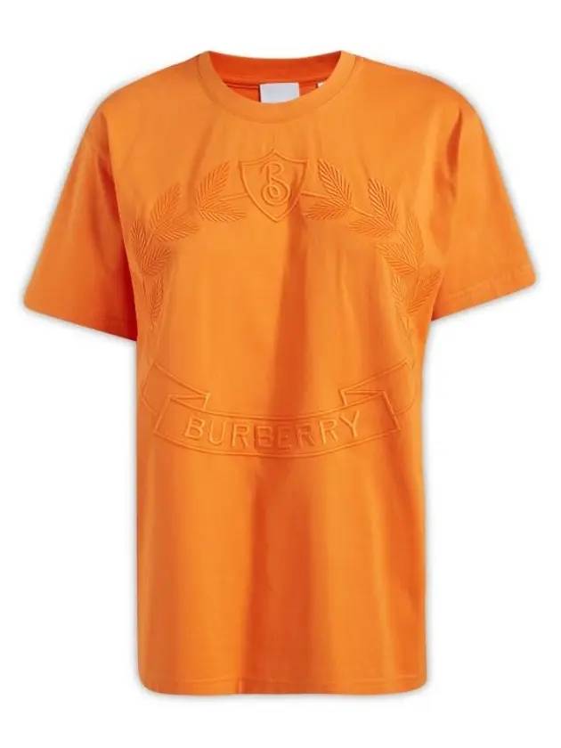 Burberry Embroidered Logo Short Sleeve T-Shirt Orange
