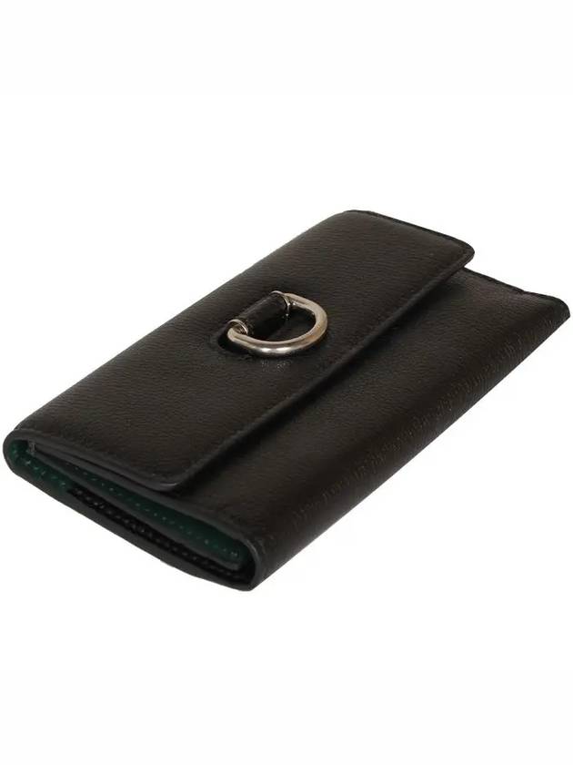 Burberry WoMen's D Ring Leather Long Wallet Black