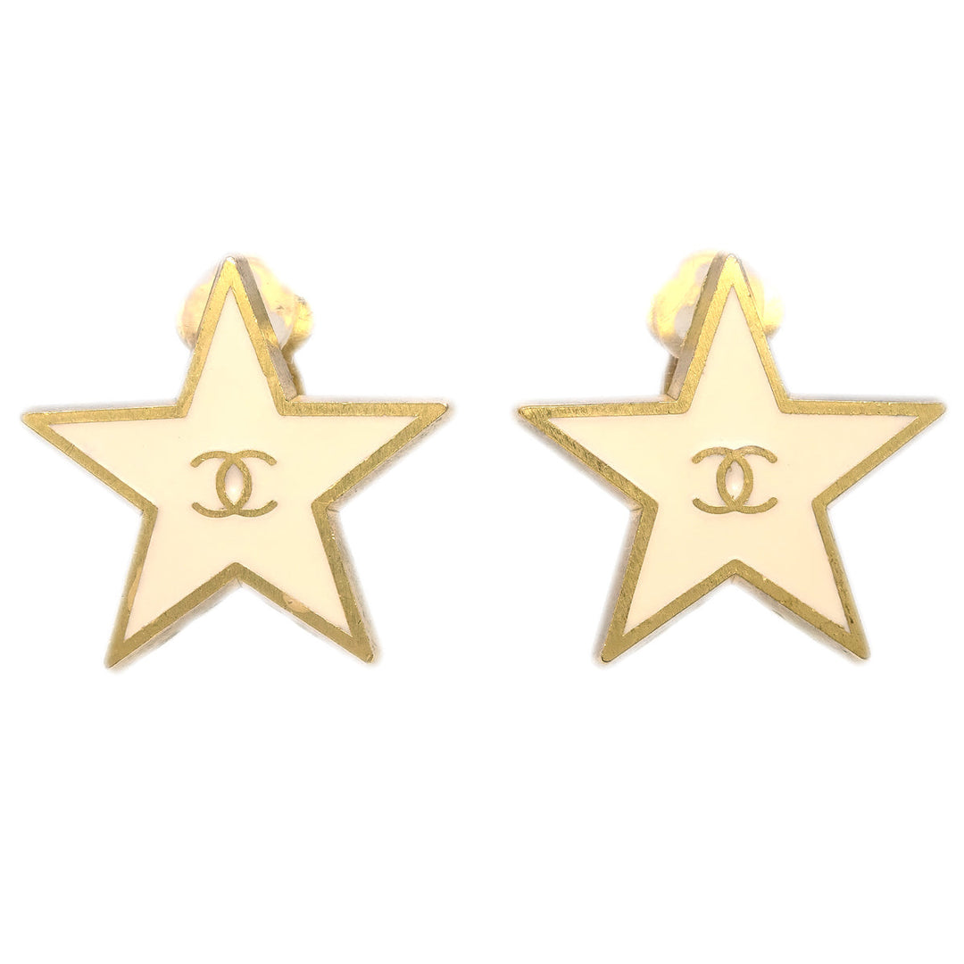 Top Quality Chanel Star Earrings Clip-On White 01P