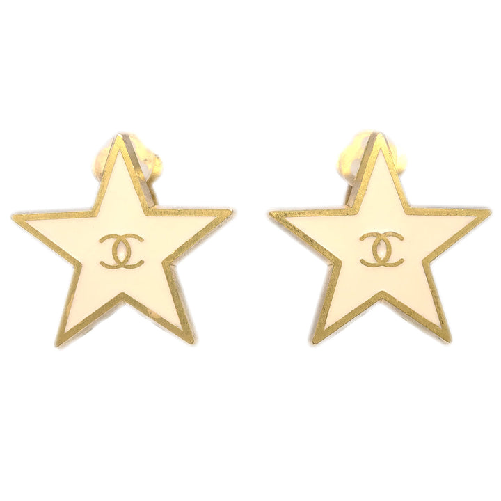 Top Quality Chanel Star Earrings Clip-On White 01P