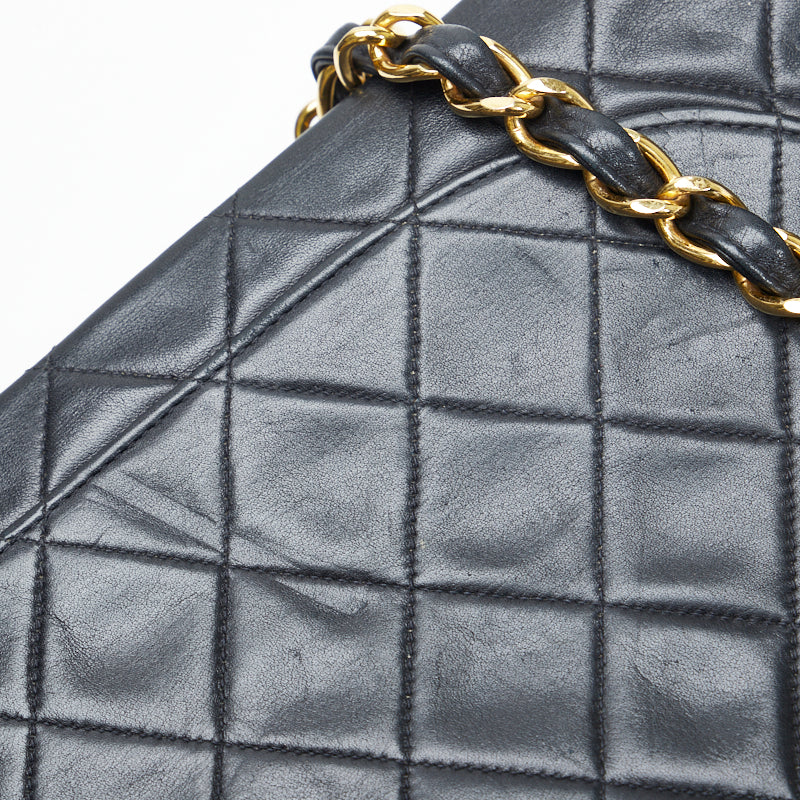 Top Quality Chanel Deca Flap Shoulder Bag Black Lambskin Ladies