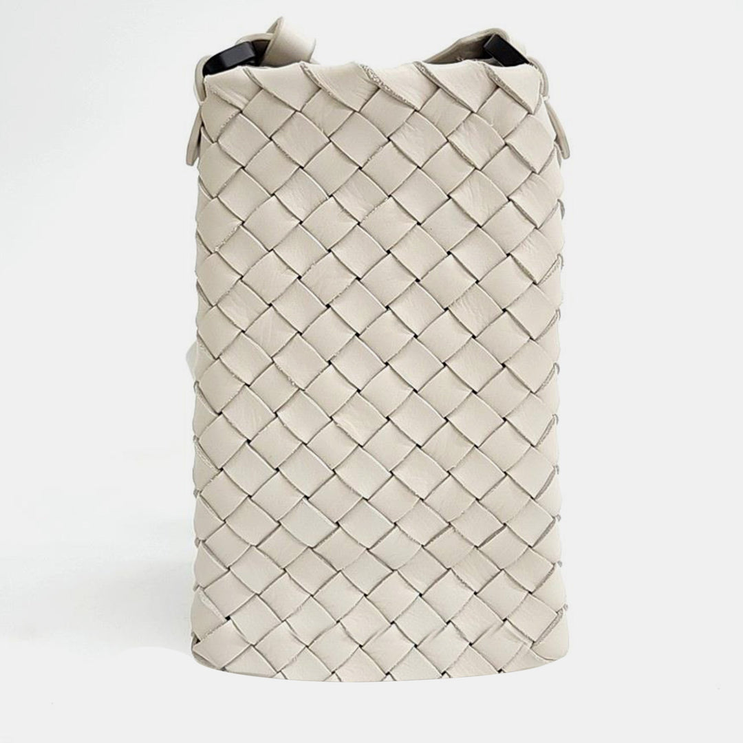 Bottega veneta White Intrecciato Leather Crossbody Flap Bag