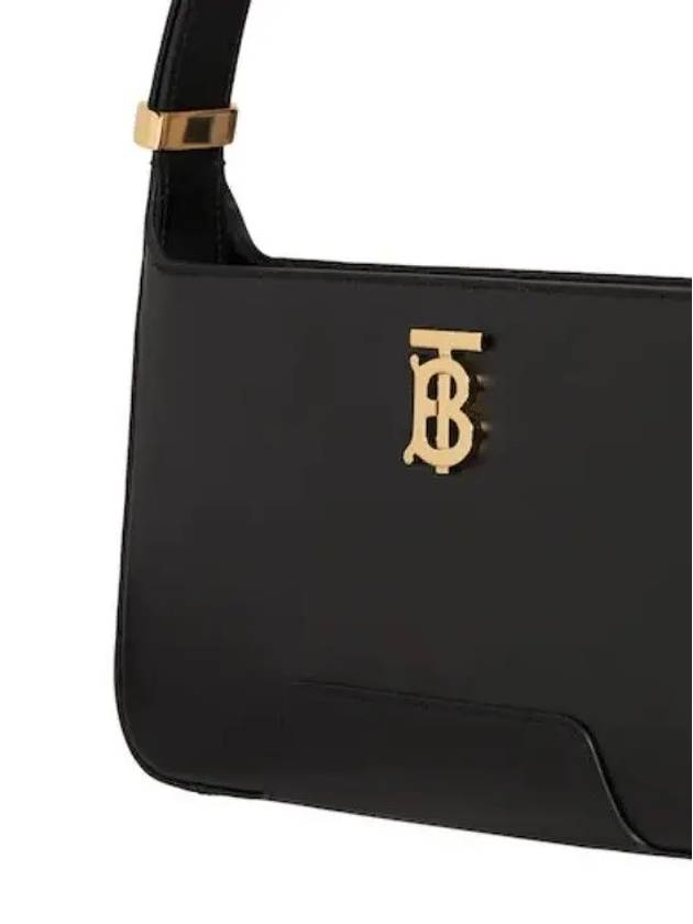 Burberry Leather TB Shoulder Bag Black