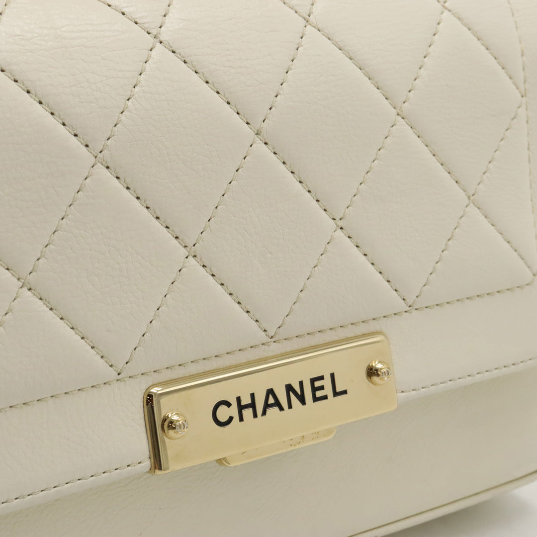 Top Quality Chanel Mattress Top Handle Handbag 2WAY Chain Shoulder Bag Leather Ivory White Gold  Black / Blue / Blue