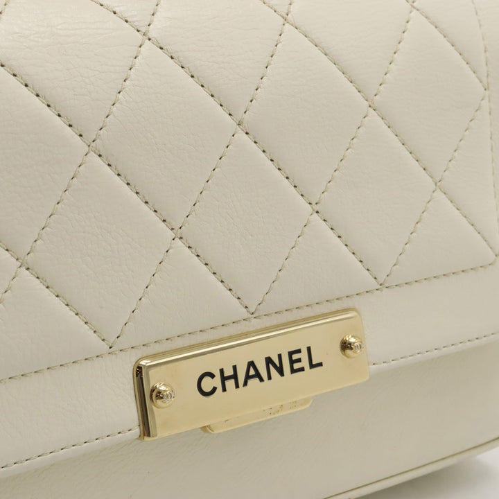 Top Quality Chanel Mattress Top Handle Handbag 2WAY Chain Shoulder Bag Leather Ivory White Gold  Black / Blue / Blue