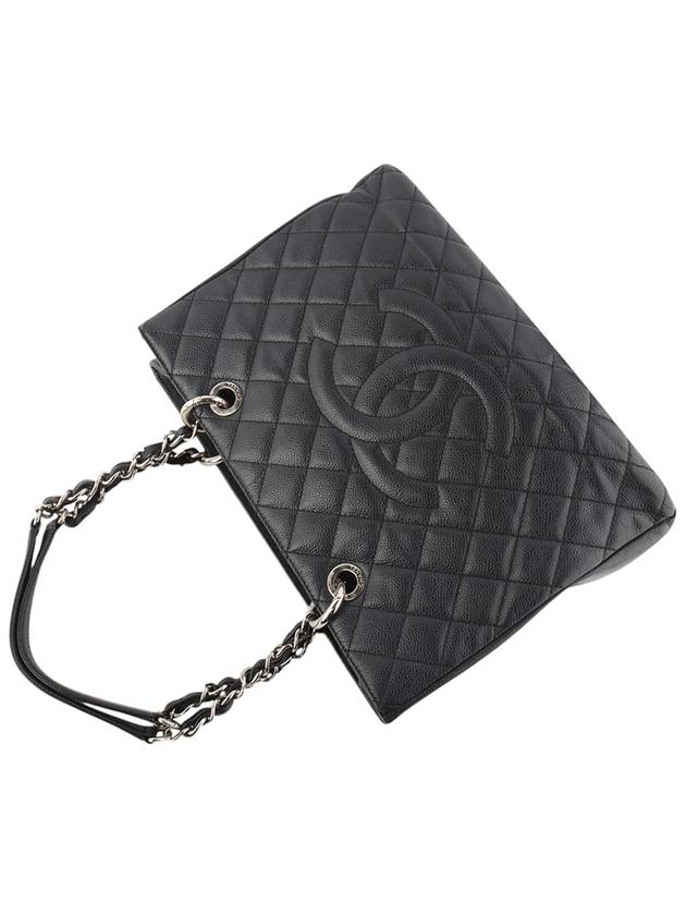 A50995 Caviar Grand Shopping silver shoulder bag 34090K 2 Chanel