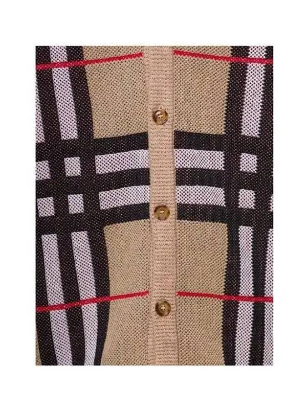 Burberry Check Technical Cotton Blend Cardigan Archive Beige