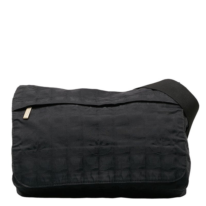 Top Quality Chanel New Label Line Messengers Bag Gold   houlder Bag Black Nylon  CHANEL