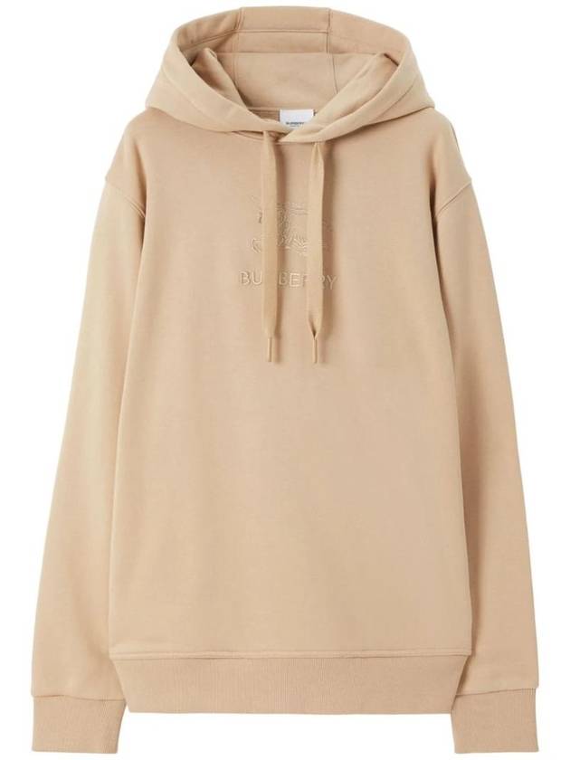 Burberry Embroidered EKD Cotton Hoodie Beige