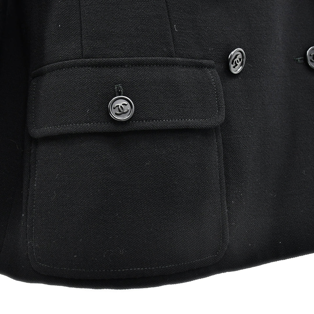 Top Quality Chanel Double Breasted Jacket Black 97P #42