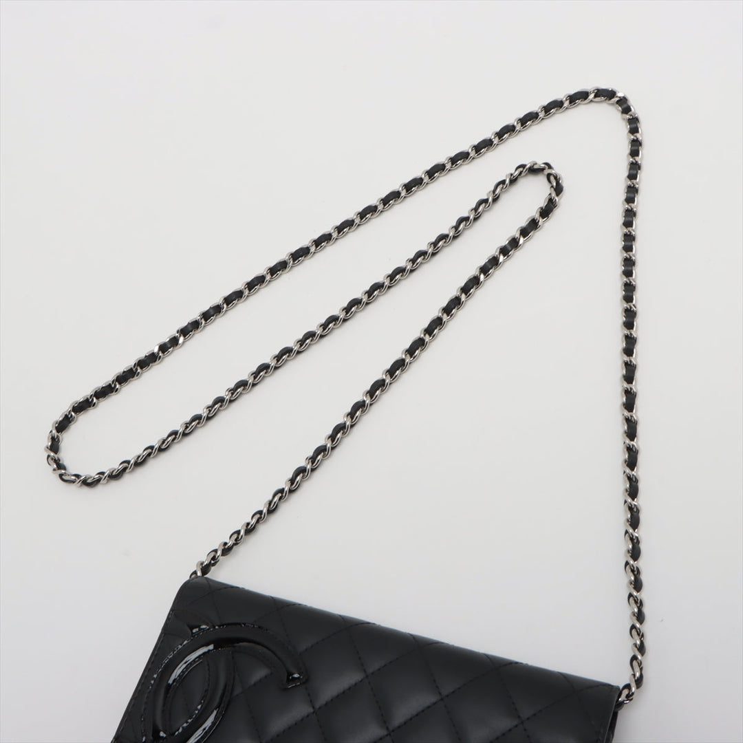 Top Quality Chanel Combon Line  Chain Wallet Black Silver Gold