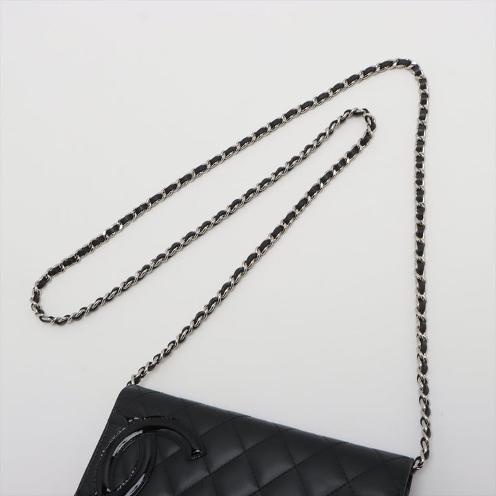 Top Quality Chanel Combon Line  Chain Wallet Black Silver Gold