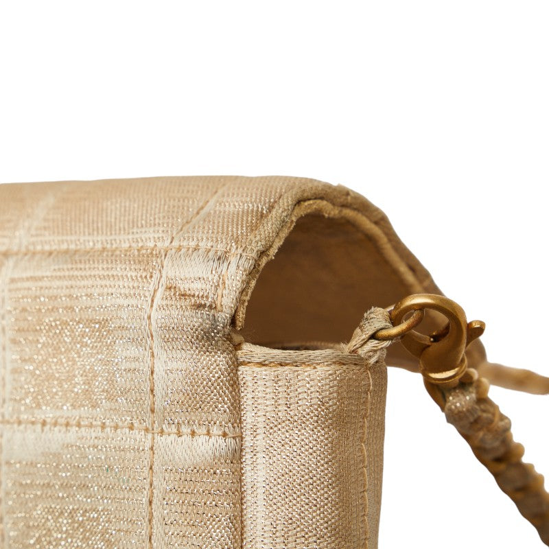 Top Quality Chanel Coco New Label Line Chain Shoulder Bag Beige Canvas Leather  Chanel