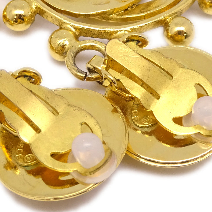 Top Quality Chanel Gold Dangle Earrings Clip-On 25
