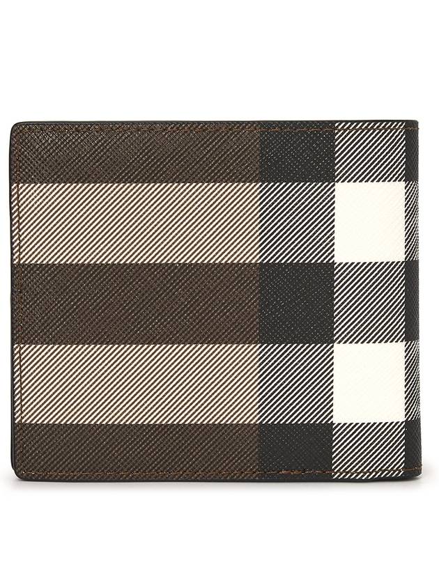 Burberry Check Leather International Bifold Wallet Dark Birch Brown