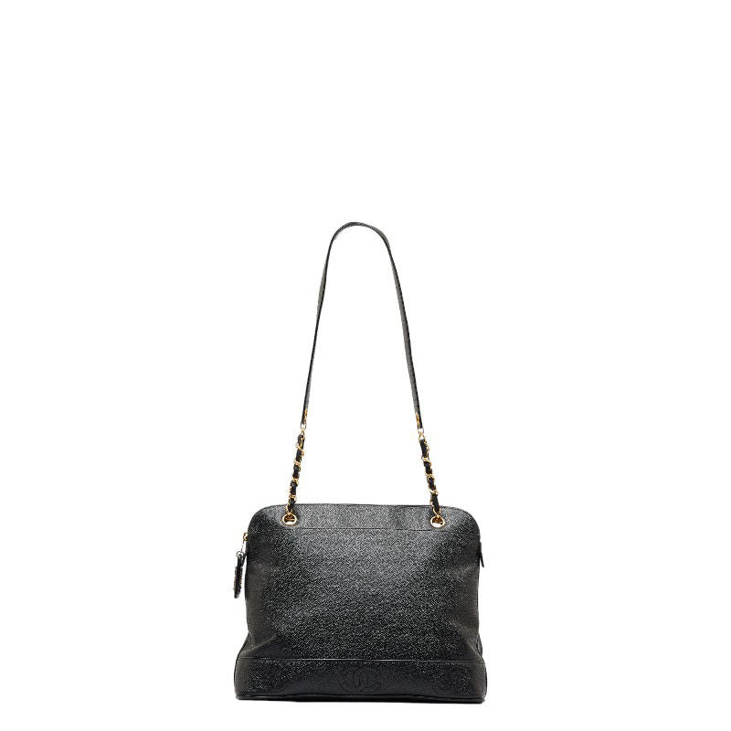 Top Quality Chanel Triple Co. Gold  Chain houlder Bag Black Caviar S  CHANEL