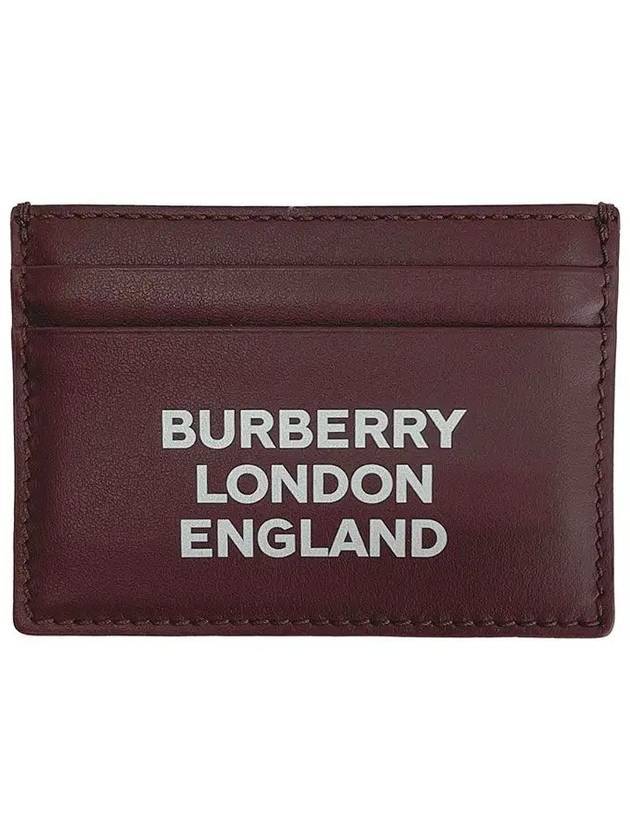 Burberry Logo Leather Card Wallet Burgundy