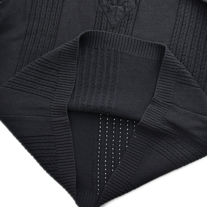 Top Quality Chanel Short Sleeve Sweater Knit Tops Black 02P #38