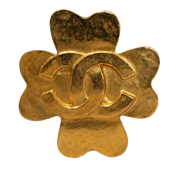 Top Quality Chanel Vintage Coco Flower Brooch Gold Plated Women's