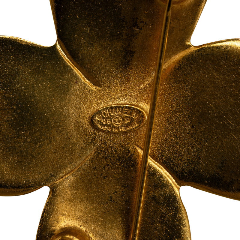 Top Quality Chanel Vintage Coco Flower Brooch Gold Plated Women's