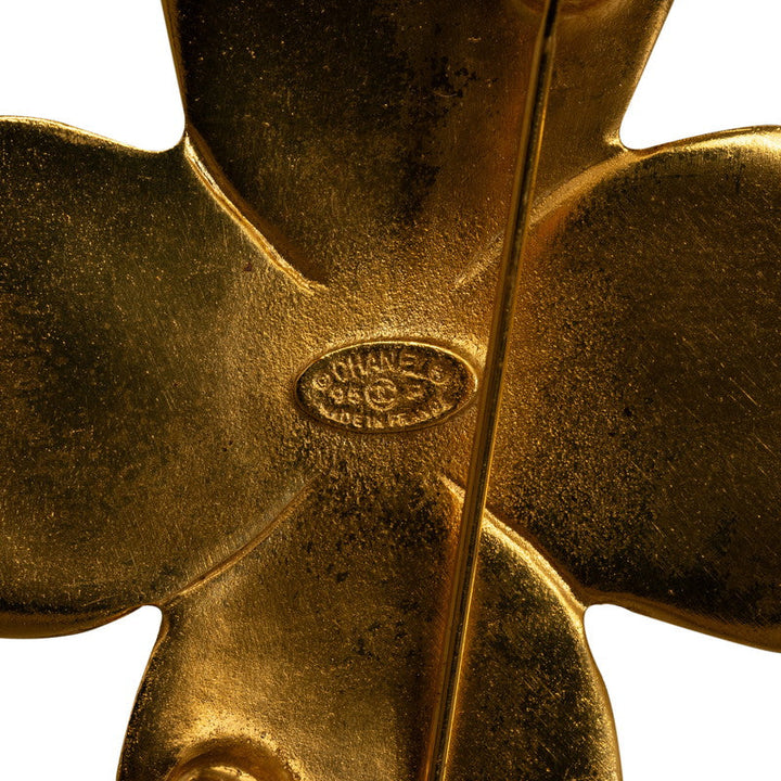 Top Quality Chanel Vintage Coco Flower Brooch Gold Plated Women's
