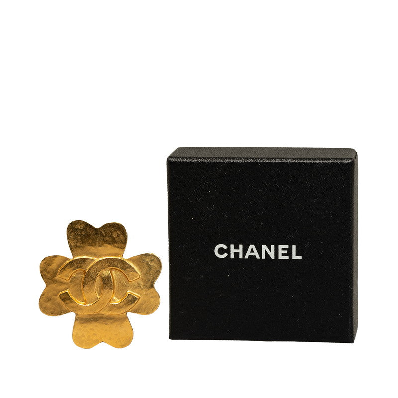 Top Quality Chanel Vintage Coco Flower Brooch Gold Plated Women's