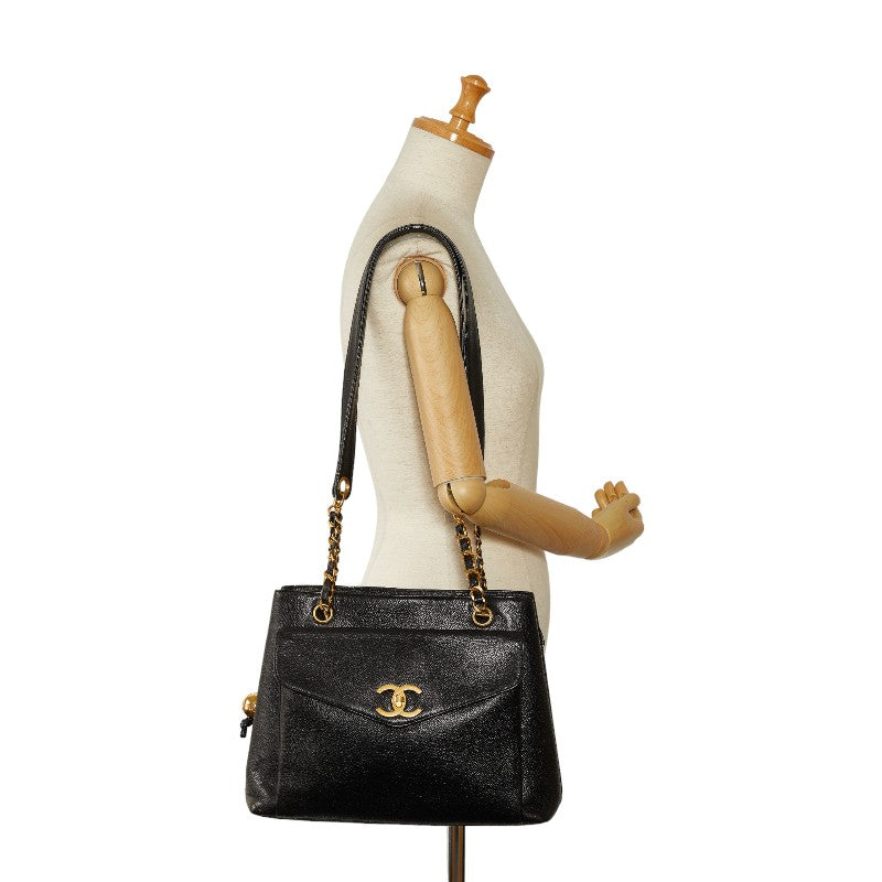 Top Quality Chanel Coco Chain Shoulder Bag A08036 Black Caviar S  Chanel